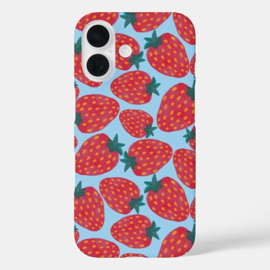 Strawberry Field Blue Case-Mate iPhone Hülle (Rückseite)