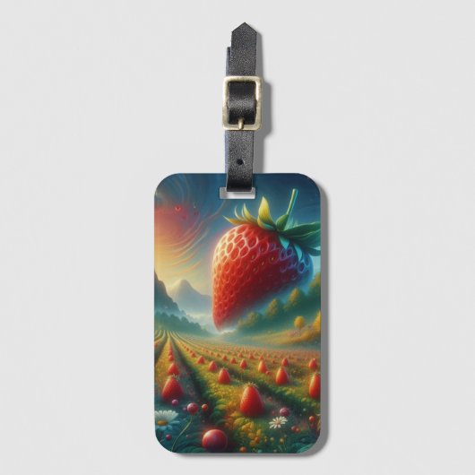 Strawberry Field of Dreams Gepäckanhänger (Vorderseite Vertikal)