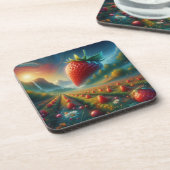 Strawberry Field of Dreams Getränkeuntersetzer (Linke Seite)