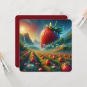 Strawberry Field of Dreams Karte (Vorderseite/Rückseite Beispiel)