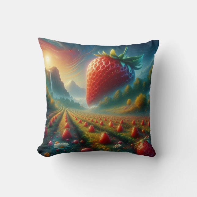 Strawberry Field of Dreams Kissen (Vorderseite)