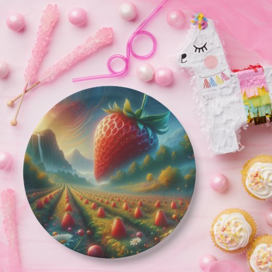 Strawberry Field of Dreams Pappteller (Party)
