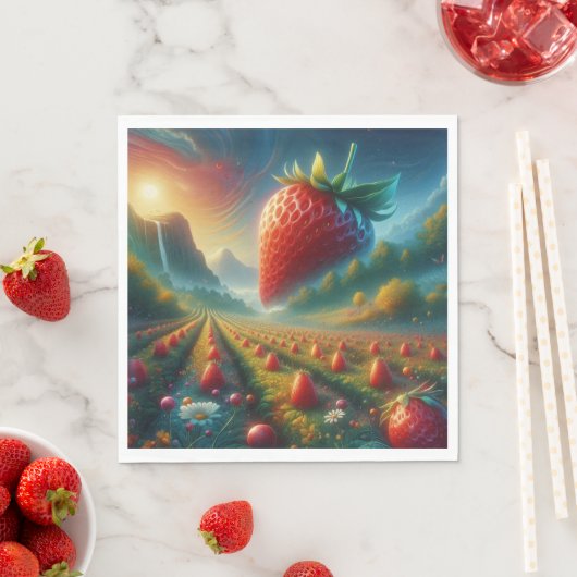 Strawberry Field of Dreams Serviette (Beispiel)