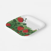 Strawberry Field Watercolor Illustration Pappteller (Gewinkelt)