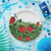 Strawberry Field Watercolor Illustration Pappteller (Party)