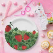 Strawberry Field Watercolor Illustration Pappteller (Party)