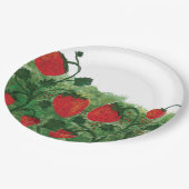 Strawberry Field Watercolor Illustration Pappteller (Schrägansicht)