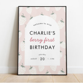 Strawberry Fields Berry First Birthday | Begrüßung Poster
