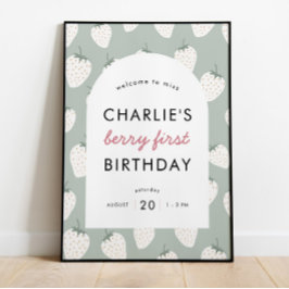 Strawberry Fields Berry First Birthday | Begrüßung Poster