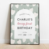 Strawberry Fields Berry First Birthday | Begrüßung Poster