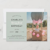 Strawberry Fields Berry First Birthday | FOTO Einladung (Vorderseite)