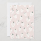 Strawberry Fields Berry First Birthday | Mädchen Einladung (Rückseite)