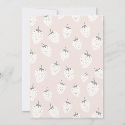 Strawberry Fields Berry First Birthday | Mädchen Einladung (Rückseite)