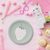 Strawberry Fields Berry First Birthday | Mädchen Pappteller (Party)
