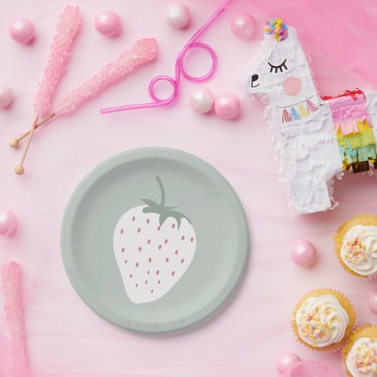 Strawberry Fields Berry First Birthday | Mädchen Pappteller (Party)