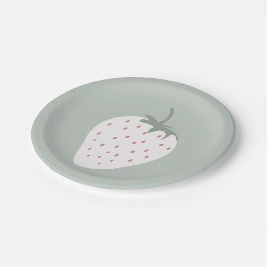 Strawberry Fields Berry First Birthday | Mädchen Pappteller (Schrägansicht)