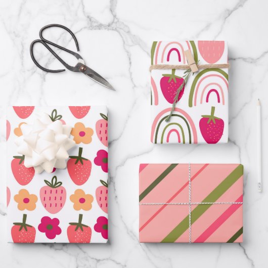 Strawberry Fields Delight 2 Geschenkpapier Set (Vorderseite)