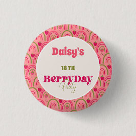 Strawberry Fields Delight Birthday Button