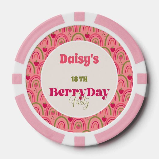 Strawberry Fields Delight Birthday Pokerchips (Vorderseite)