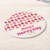 Strawberry Fields Delight Birthday Runder Pappuntersetzer (Angewinkelt)