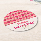 Strawberry Fields Delight Birthday Runder Pappuntersetzer (Angewinkelt)
