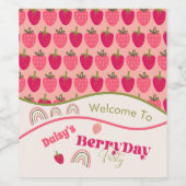 Strawberry Fields Delight Birthday Weinetikett (Einzelnes Label)