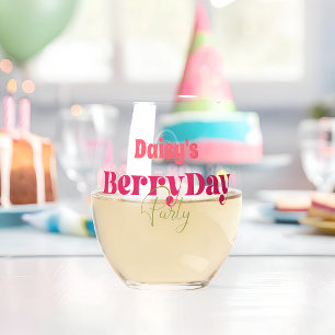 Strawberry Fields Delight Birthday Weinglas Ohne Stiel