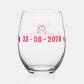 Strawberry Fields Delight Birthday Weinglas Ohne Stiel (Rückseite)