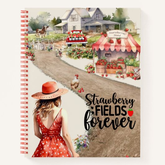 Strawberry Fields Forever Spiral Notebook Notizblock (Vorderseite)