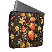 Strawberry Fields Khokhloma Floral Pattern Laptopschutzhülle (Vorne Rechts)