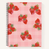 Strawberry Fields Notebook | Cute Fruit Aesthetic Notizblock (Vorderseite)