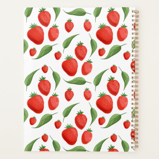 Strawberry Fields Pattern Spiral Planner Planer (Rückseite)