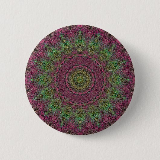 Strawberry Fields Red Abstrakt Mandala Button (Vorderseite)