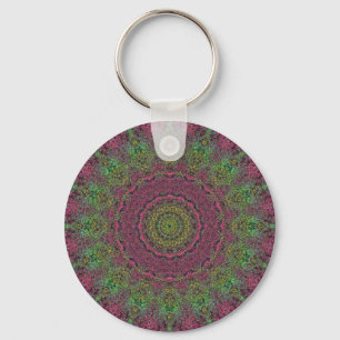 Strawberry Fields Red Abstrakt Mandala Schlüsselan Schlüsselanhänger