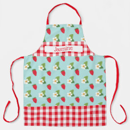 Strawberry Fields Red Gingham Karo Personalisiert Schürze