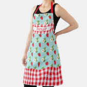 Strawberry Fields Red Gingham Karo Personalisiert Schürze (InSitu)