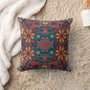 Strawberry Fields Red Paisley Throw Kissen
