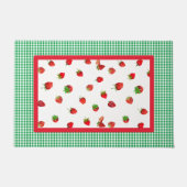 Strawberry Fields und Green Gingham Karo Fußmatte (Vorderseite)