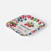 Strawberry First Birthday Baby Shower Pappteller (Gewinkelt)