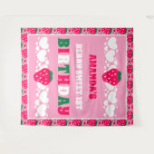 Strawberry First Birthday Backdrops Banner Wandteppich (Vorderseite (Horizontal))
