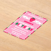Strawberry First Birthday Celebration Acryleinladungen (Ablage )