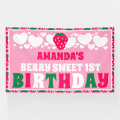 Strawberry First Birthday Celebration Banner (Horizontal)