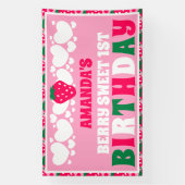 Strawberry First Birthday Celebration Banner (Vertikal)