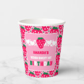 Strawberry First Birthday Celebration Pappbecher (Vorderseite)