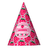 Strawberry First Birthday Celebration Partyhütchen (Vorderseite)