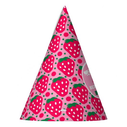 Strawberry First Birthday Celebration Partyhütchen (Links)