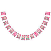 Strawberry First Birthday Celebration Photo Wimpelkette (Alle)