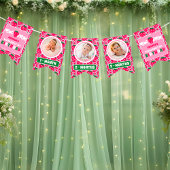 Strawberry First Birthday Celebration Photo Wimpelkette