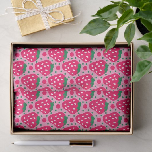 Strawberry First Birthday Celebration Seidenpapier (Geschenk)