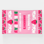 Strawberry First Birthday Celebration Welcome Banner (Horizontal)